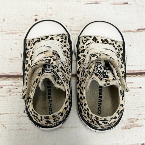 CONVERSE Cheetah Leopard Print Velcro Low Top Shoes Size 4 - Picture 4 of 7